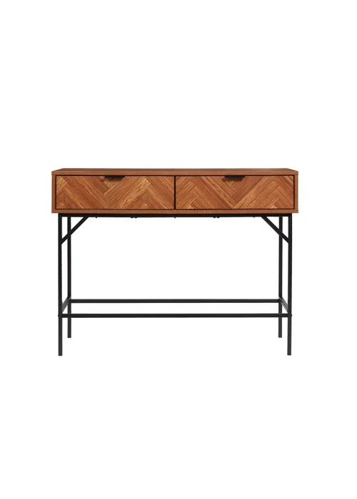 Lloyd Pascal Caprio 2 Drawer Console Table with Metal Legs (75cm x 100cm x 30cm) - One Size Image 4