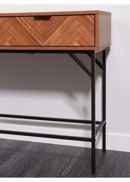 Lloyd Pascal Caprio 2 Drawer Console Table with Metal Legs (75cm x 100cm x 30cm) - One Size Image 3