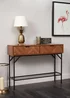 Lloyd Pascal Caprio 2 Drawer Console Table with Metal Legs (75cm x 100cm x 30cm) - One Size Image 5