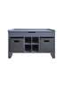 Lloyd Pascal Moor Hallway Storage Ottoman Grey with 2 x Felt Baskets - One Size Image 1