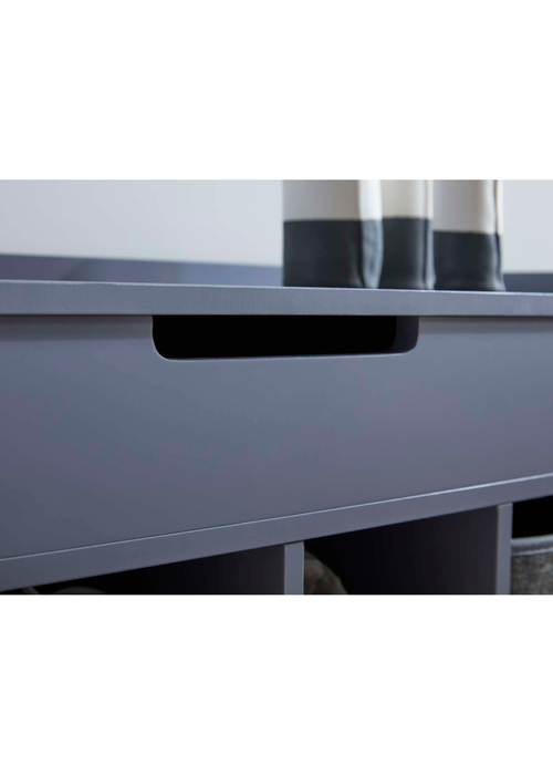 Lloyd Pascal Moor Hallway Storage Ottoman Grey with 2 x Felt Baskets - One Size Image 3