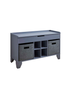 Lloyd Pascal Moor Hallway Storage Ottoman Grey with 2 x Felt Baskets - One Size Image 2