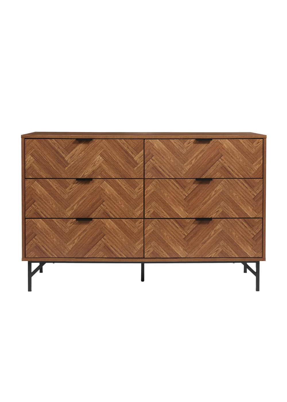 Lloyd Pascal Caprio 6 Drawer Chest with Metal Legs (78cm x 120cm x 40cm) - One Size Image 1