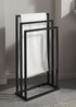 Lloyd Pascal 3-Rail Square Tube Towel Stand with Rectangular Base Black - One Size Image 2