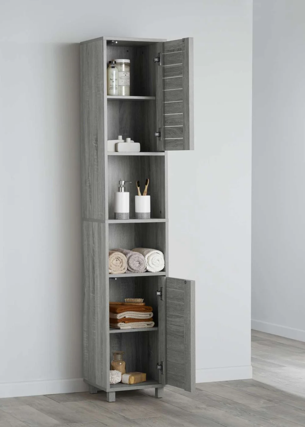 Lloyd Pascal Castleton Tallboy Grey (170.5cm x 31.5cm x 30cm) - One Size Image 3