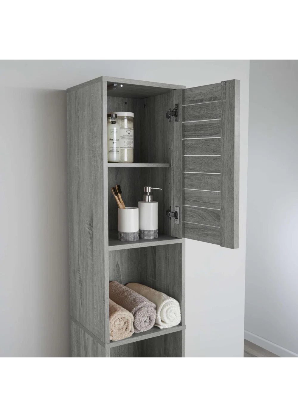 Lloyd Pascal Castleton Tallboy Grey (170.5cm x 31.5cm x 30cm) - One Size Image 2