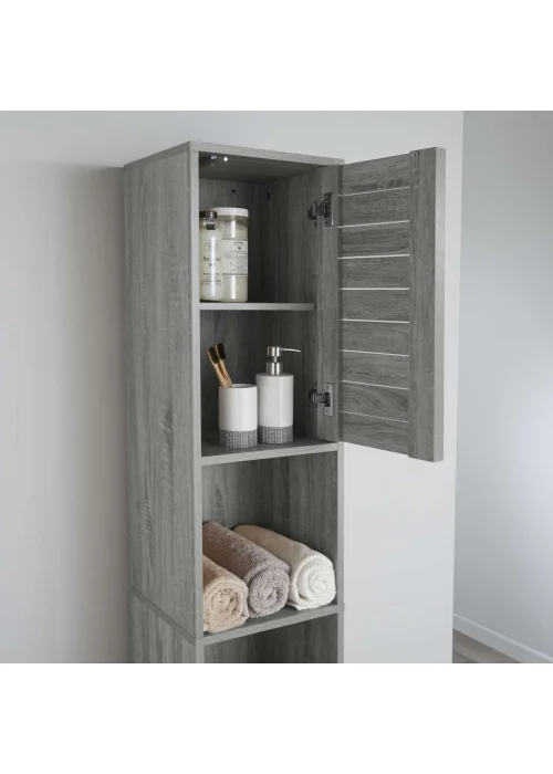 Lloyd Pascal Castleton Tallboy Grey (170.5cm x 31.5cm x 30cm) - One Size Image 2