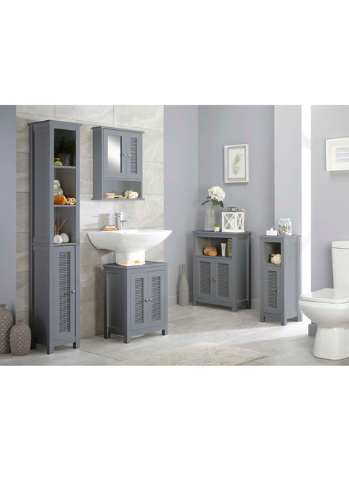 Lloyd Pascal Raffia Double Door Wall Cabinet Grey - One Size Image 4