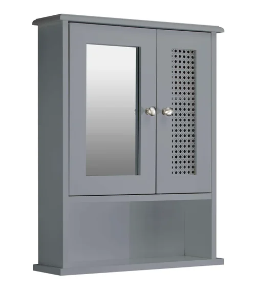 Lloyd Pascal Raffia Double Door Wall Cabinet Grey - One Size Image 5