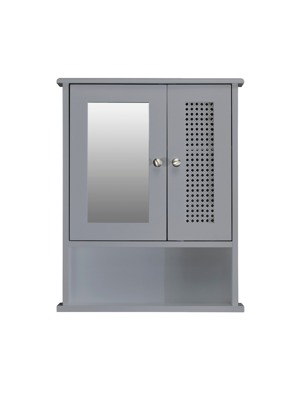 Lloyd Pascal Raffia Double Door Wall Cabinet Grey - One Size Image 1