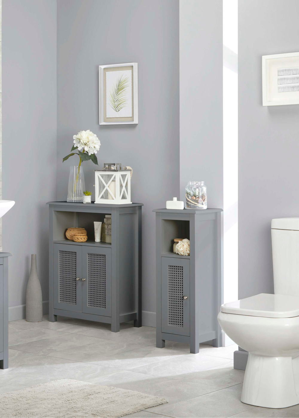 Lloyd Pascal Raffia Single Door Cabinet Grey - One Size Image 4
