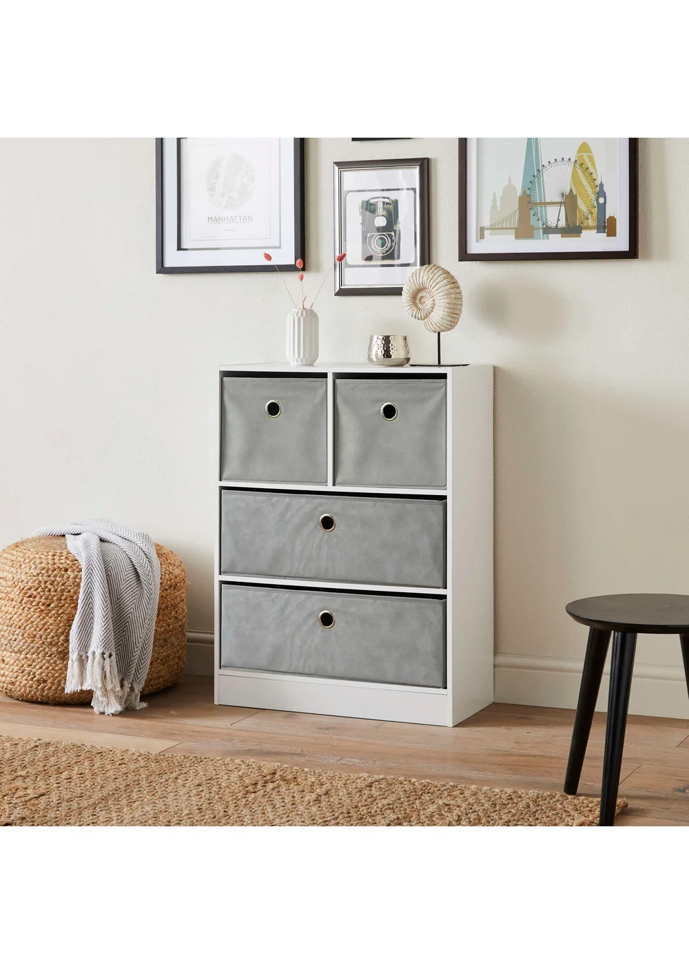 Lloyd Pascal Jazz 2+2 Storage Unit Grey (83cm x 63cm x 30cm) - One Size Image 1