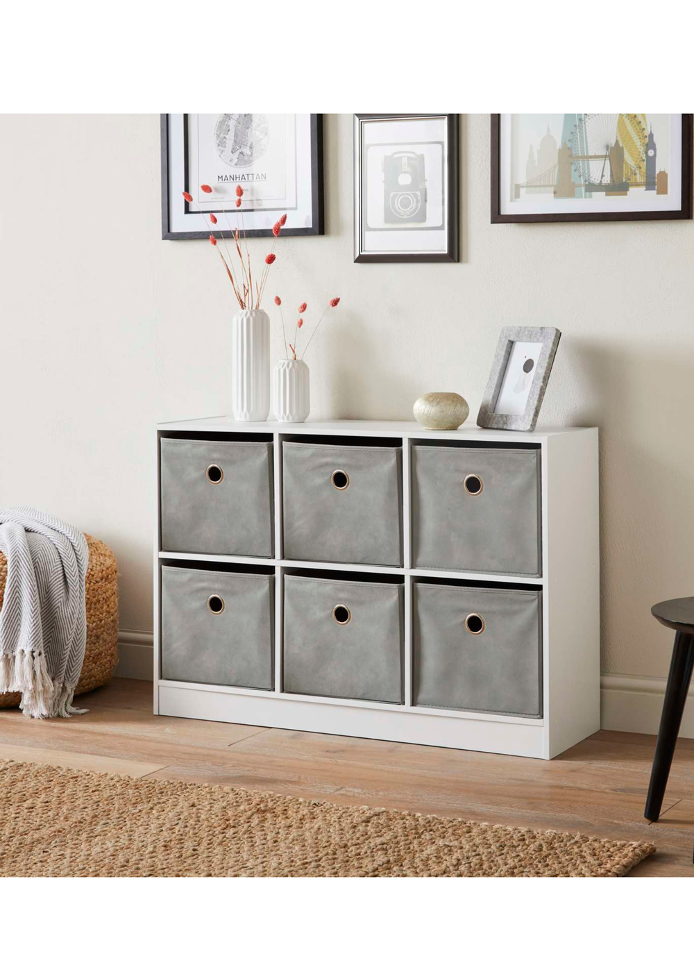 Lloyd Pascal Jazz 6 Cube Storage Unit Grey (65cm x 95cm x 30cm) - One Size Image 4