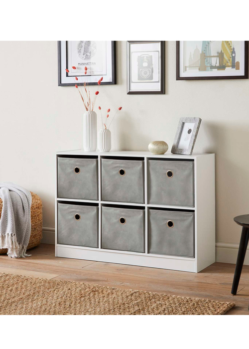 Lloyd Pascal Jazz 6 Cube Storage Unit Grey (65cm x 95cm x 30cm) - One Size Image 4