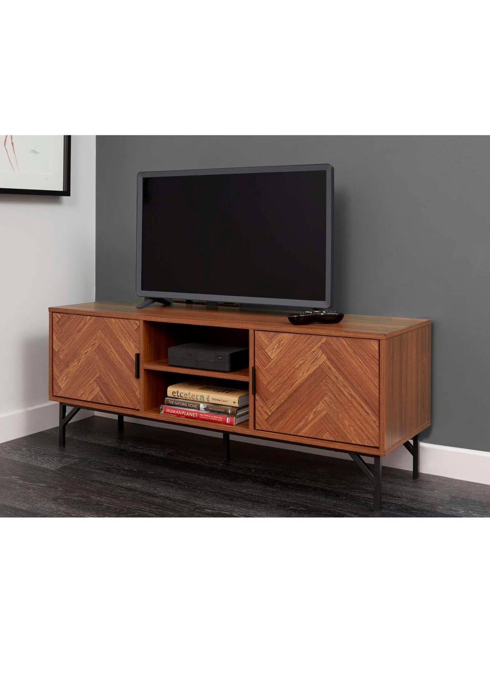 Lloyd Pascal Caprio TV unit with Metal Legs (48cm x 120cm x 40cm) - One Size Image 5