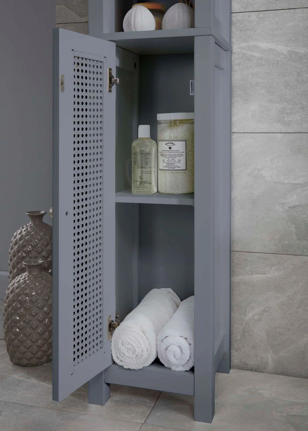 Lloyd Pascal Raffia Tallboy Grey - One Size Image 3