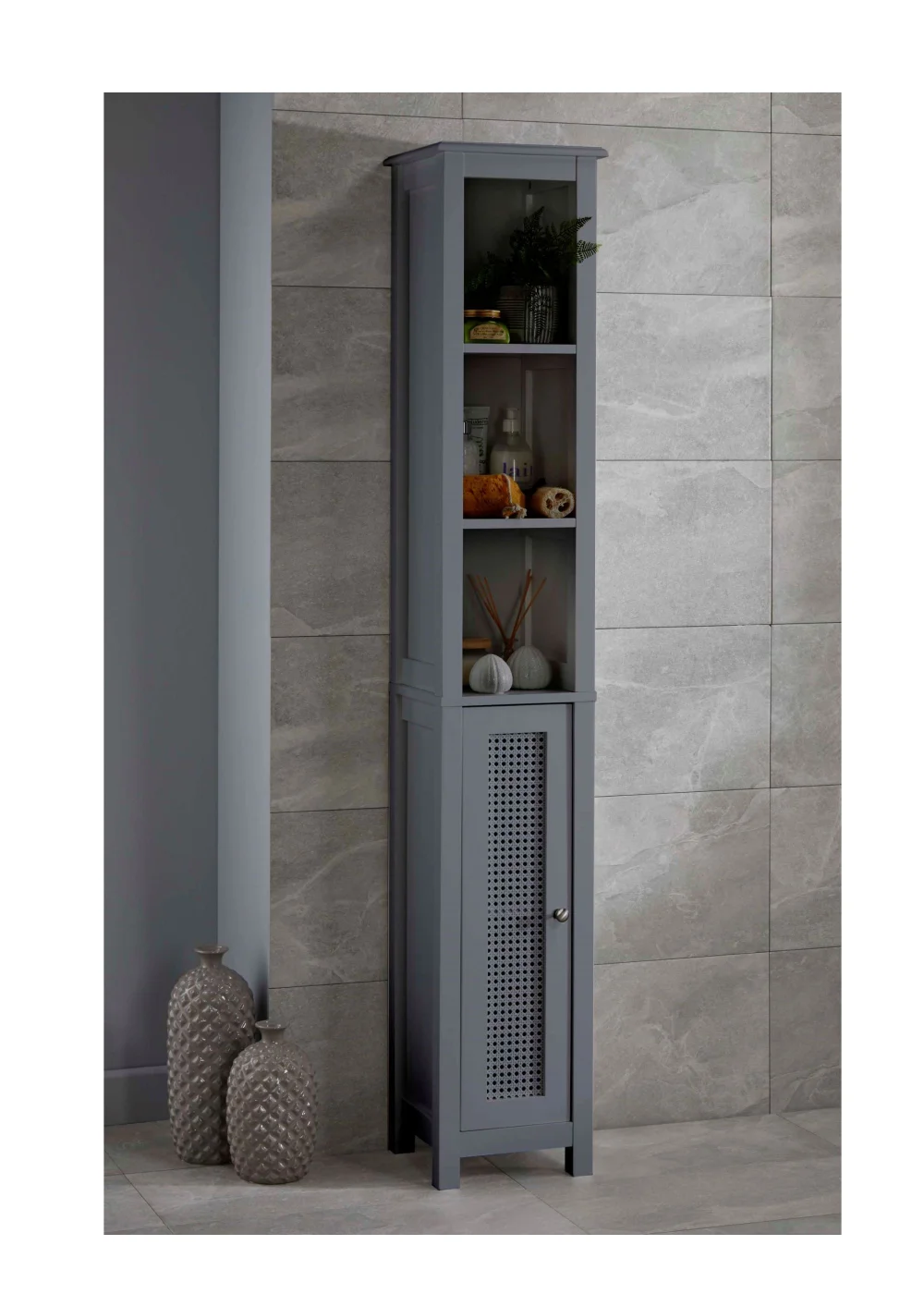 Lloyd Pascal Raffia Tallboy Grey - One Size Image 2