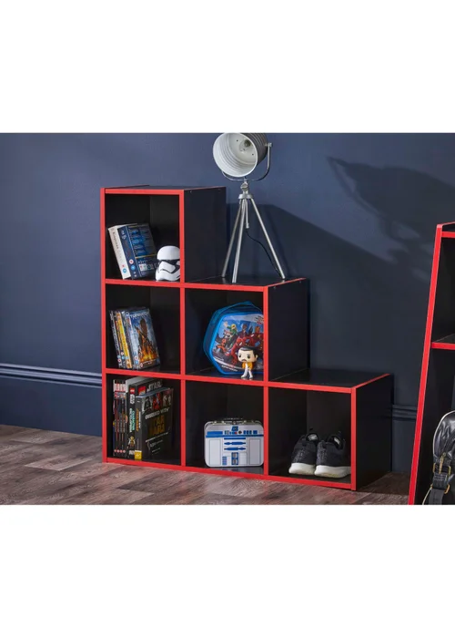 Lloyd Pascal 6 Stepped Cube Storage Unit in Black and Red - One Size Image 1