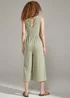 Khaki Tie Waist Ribbed Jumpsuit - 8 Image 2