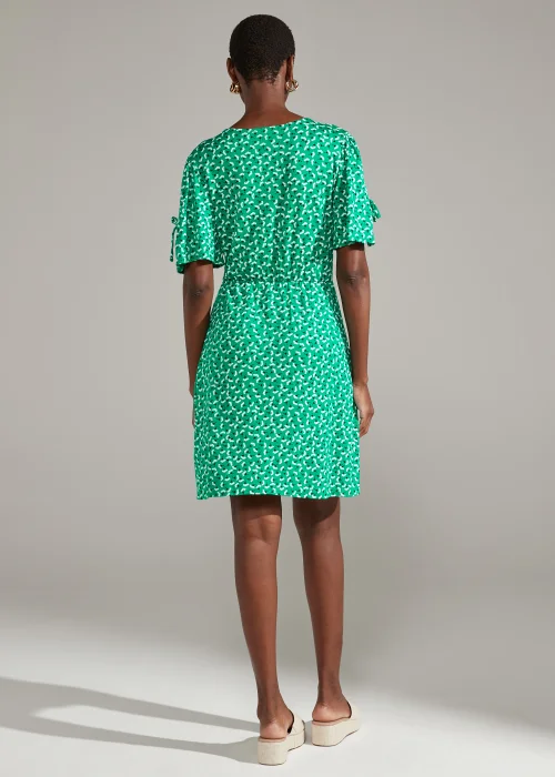 Green Flower Print Mini Dress - 8 Image 2
