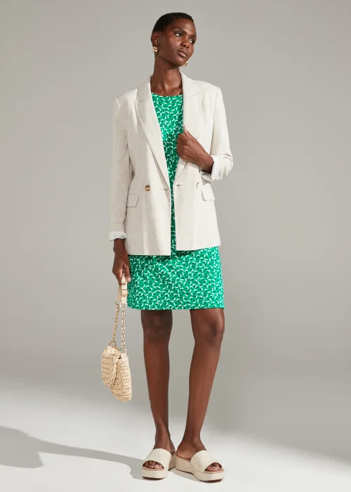 Green Flower Print Mini Dress - 8 Image 4