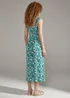 Turquoise Ditsy Floral Print Shirred Cami Dress - 8 Image 2