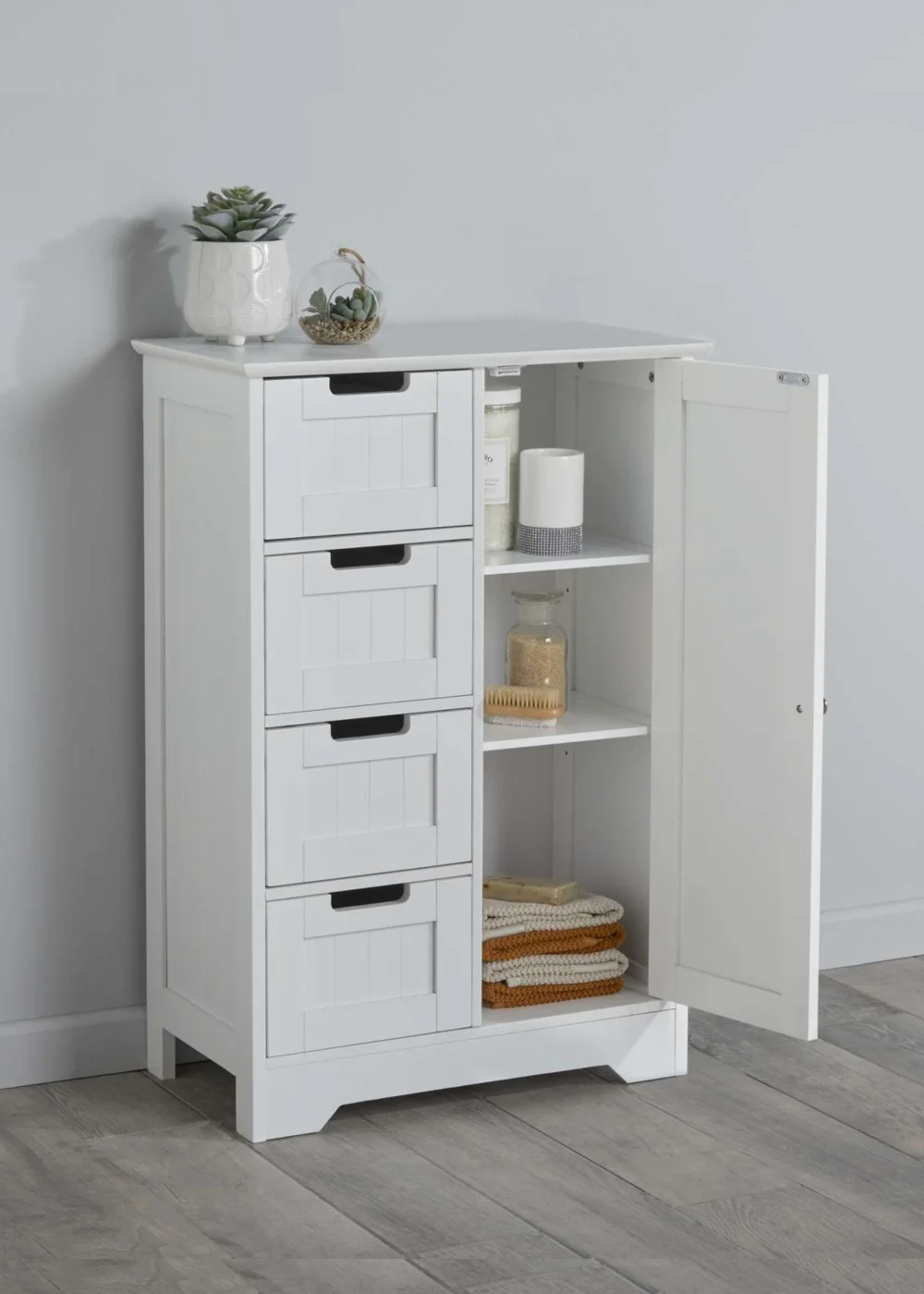 Lloyd Pascal Storage Cabinet with 4 Drawers and Single Door (82cm x 56cm x 30cm) - One Size Image 2