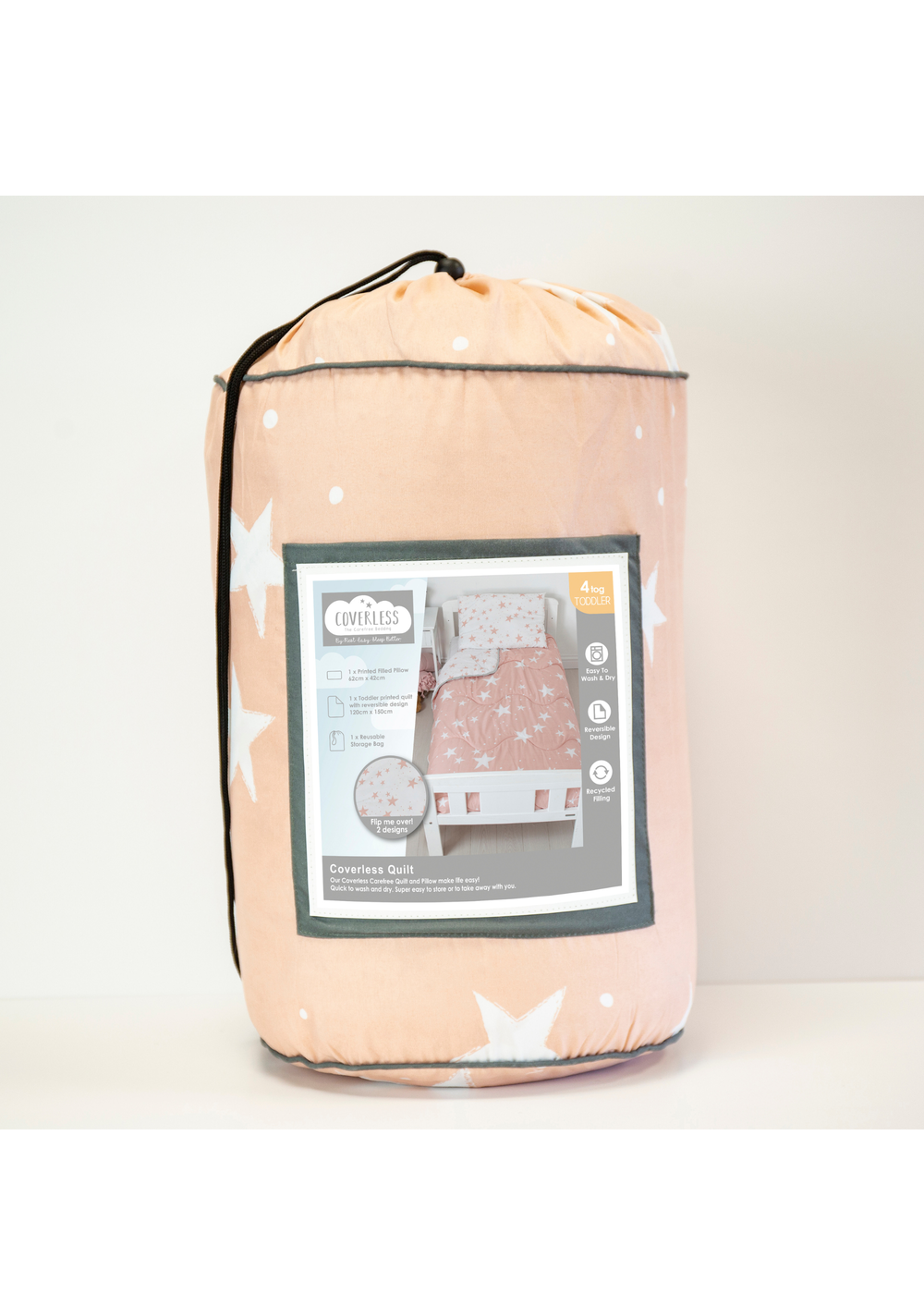 Rest Easy Sleep Better Pink Stars Coverless Duvet Set (4 tog) - Junior Image 5