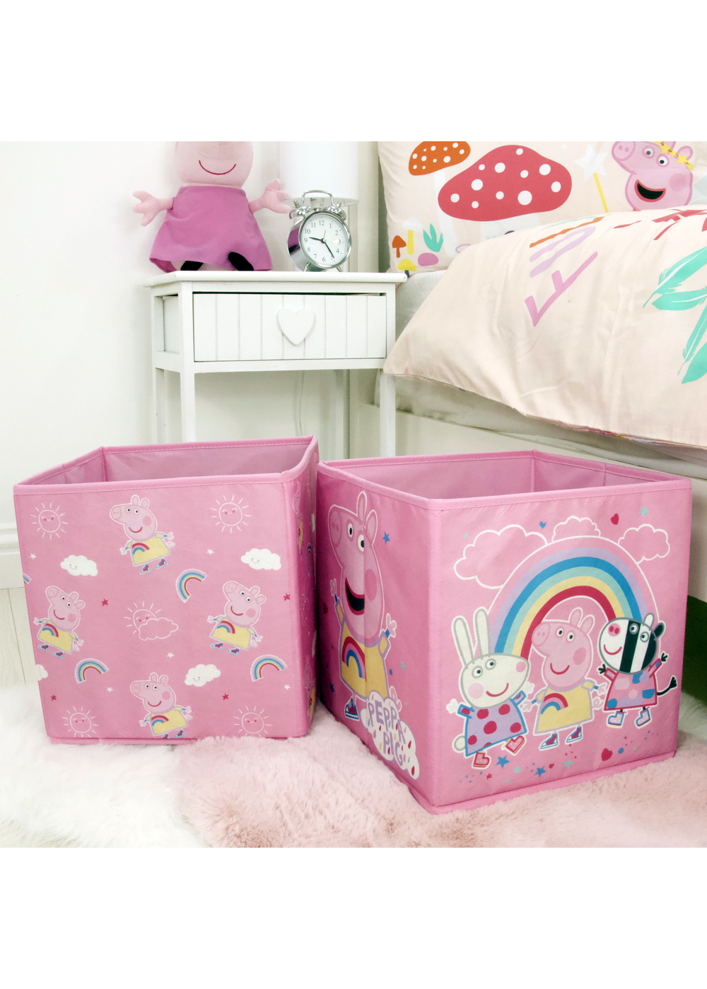 Peppa Pig Drop 2 Pack Storage Box (30cm x 30cm) - One Size Image 4
