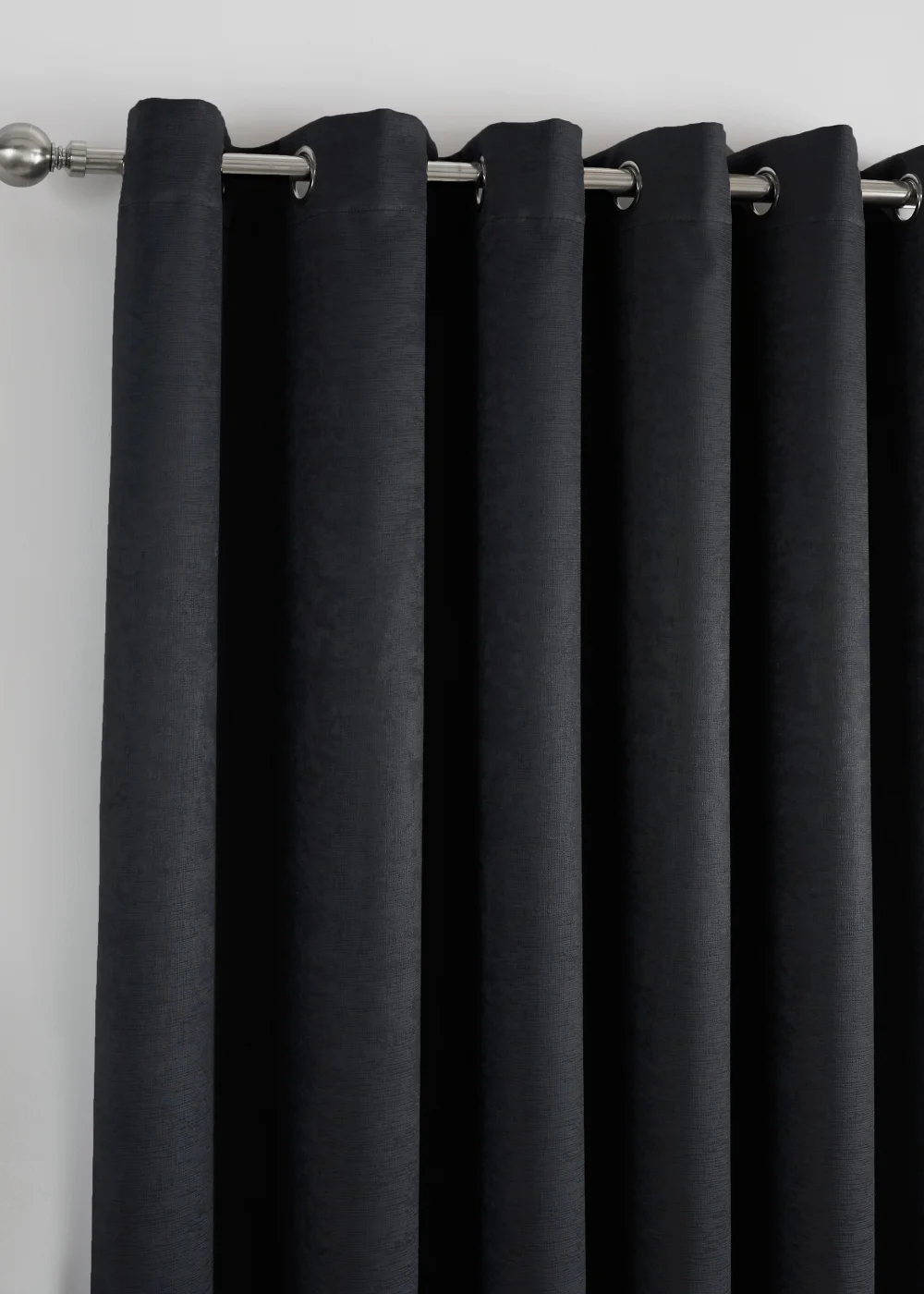 Fusion Strata Dimout Black Eyelet Curtains - 46W X 54D (116x137cm) Image 3