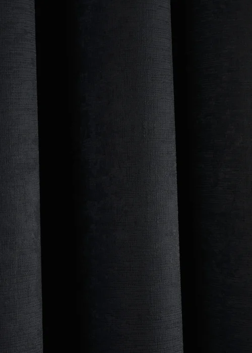 Fusion Strata Dimout Black Eyelet Curtains - 46W X 54D (116x137cm) Image 4
