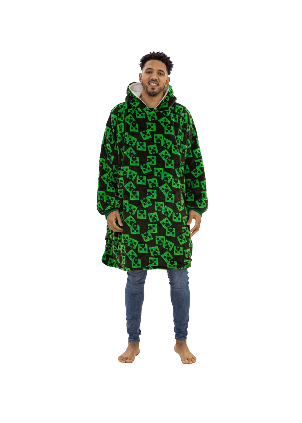 HUGZEE Minecraft Face Wearable Hooded Throw - Large Image 1