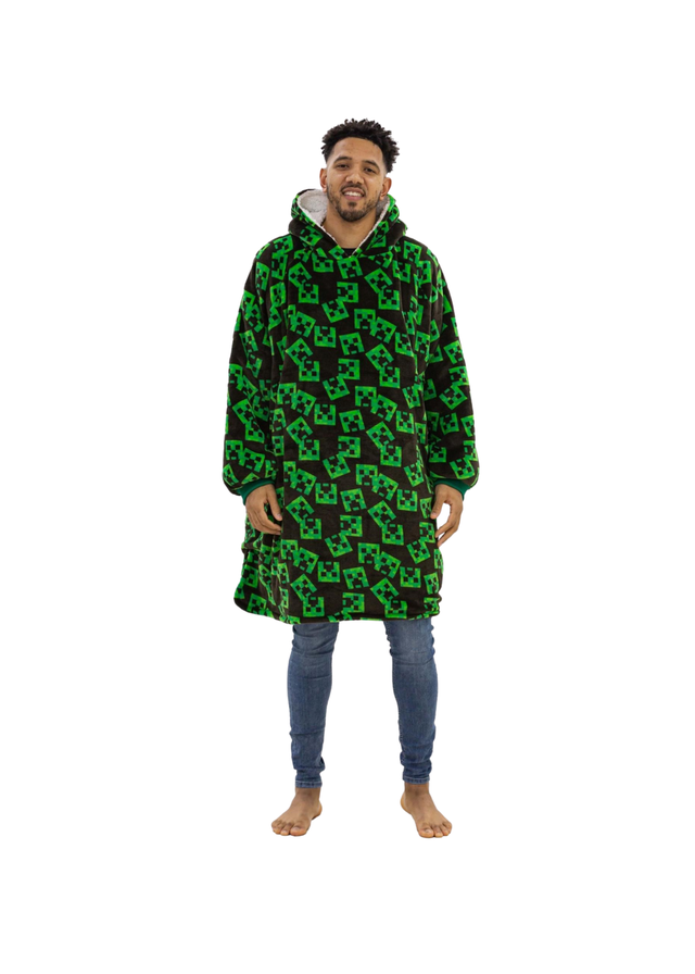HUGZEE Minecraft Face Wearable Hooded Throw