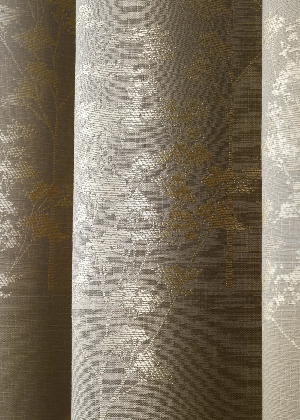 Curtina Elmwood Jacquard Stone Eyelet Curtains - 46W X 54D (116x137cm) Image 3