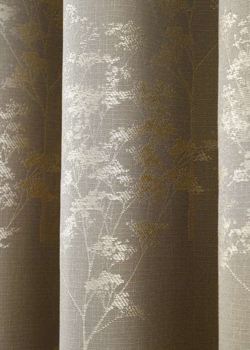 Curtina Elmwood Jacquard Stone Eyelet Curtains - 46W X 54D (116x137cm) Image 3