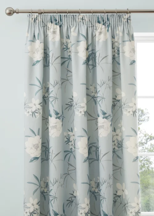 Dreams & Drapes Eve Blue Pencil Pleat Curtains With Tie-Backs - 46W X 54D (116x137cm) Image 2