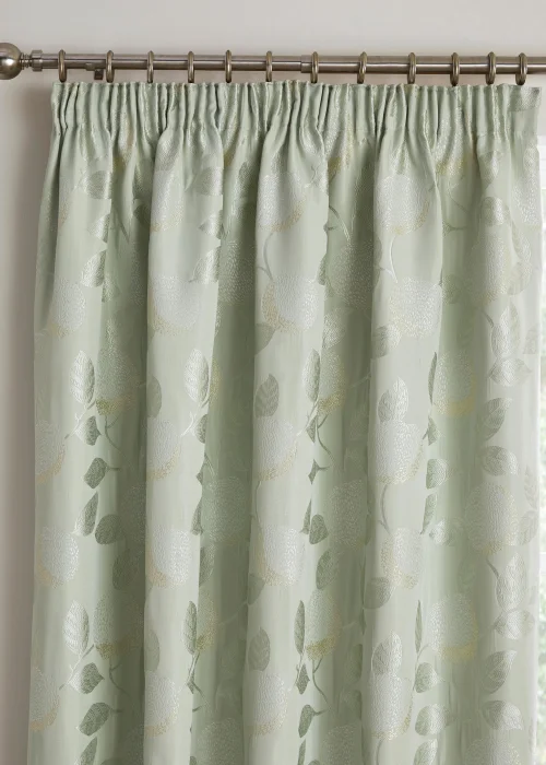 Curtina Bramford Green Pencil Pleat Curtains - 46W X 54D (116x137cm) Image 2