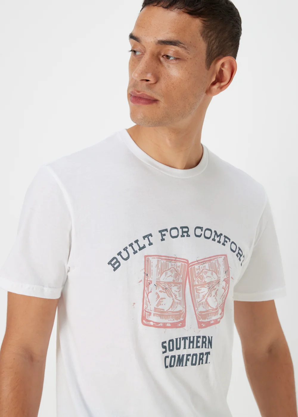 White Southern Comfort Print T-Shirt - S Image 3