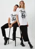 White Fender Print T-Shirt - S Image 1