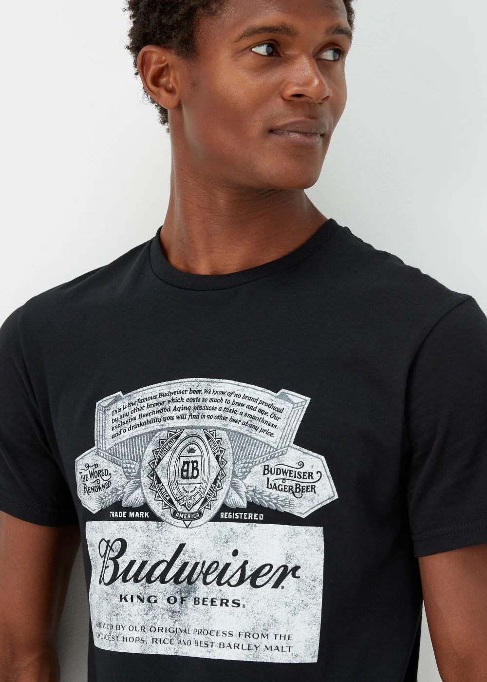 Black Budweiser Print T-Shirt - S Image 3
