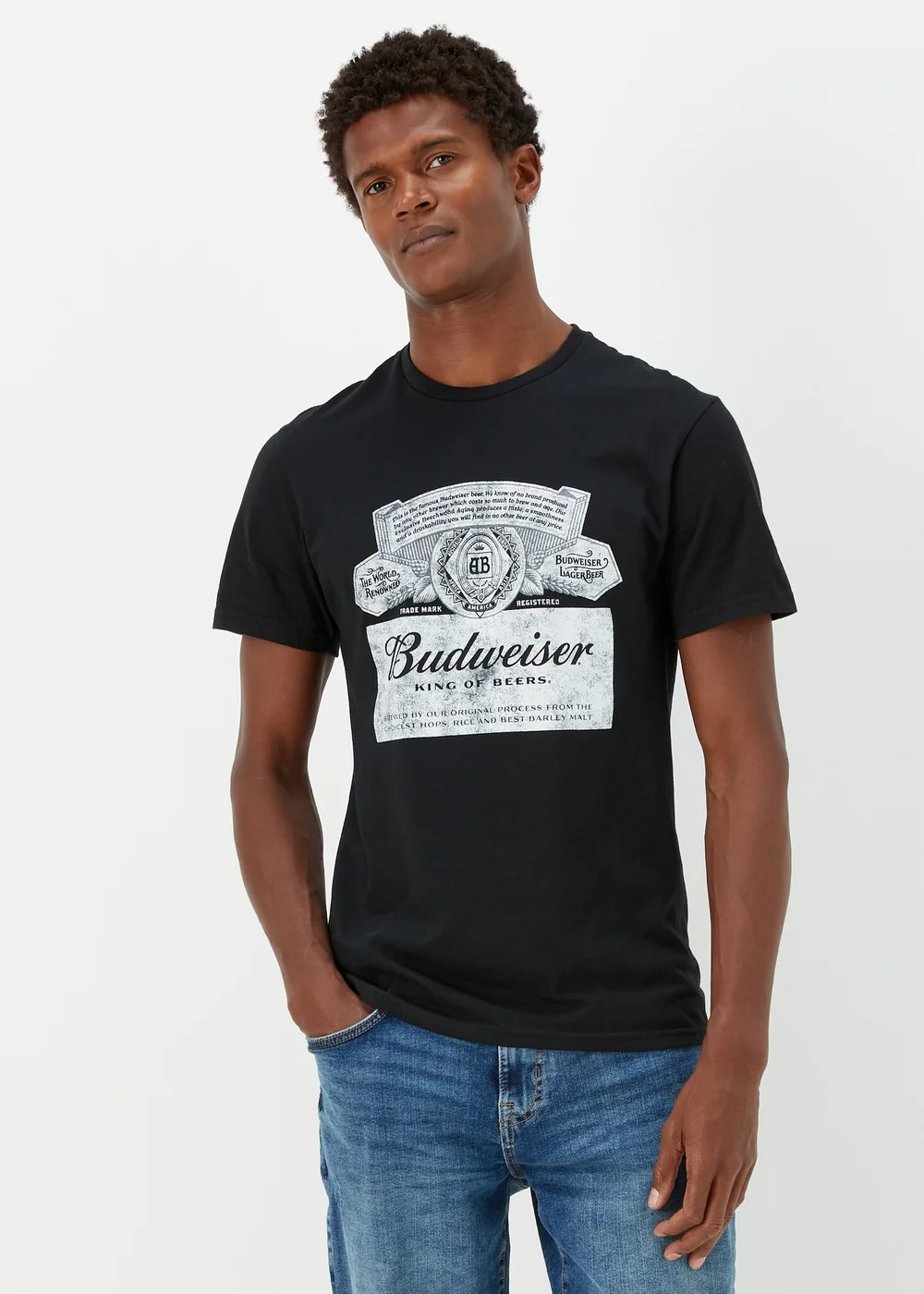 Black Budweiser Print T-Shirt - S Image 1