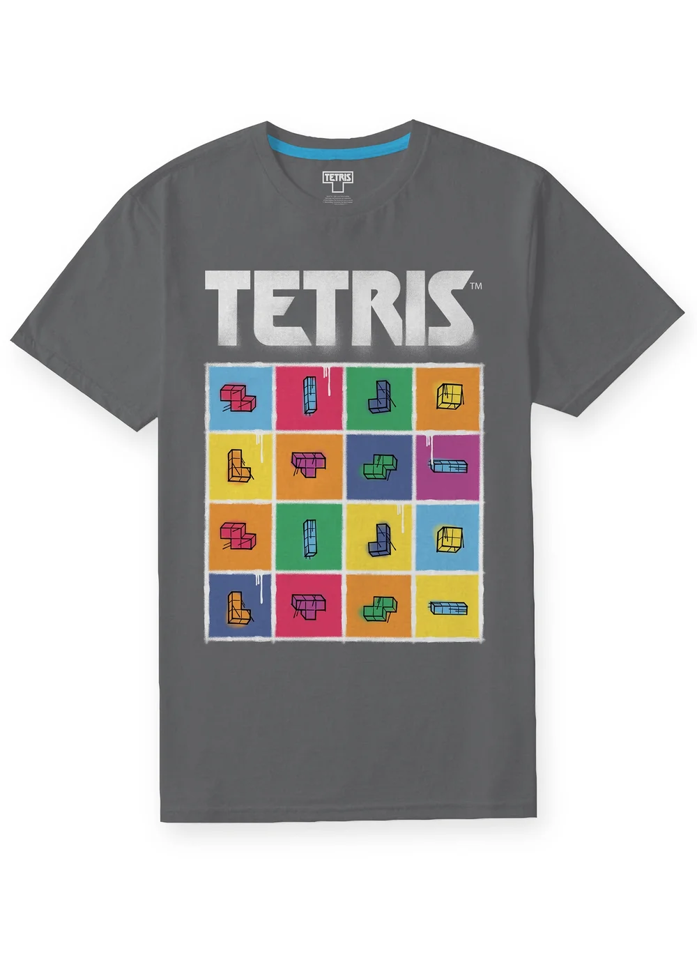 Charcoal Tetris T-Shirt - Small Image 1