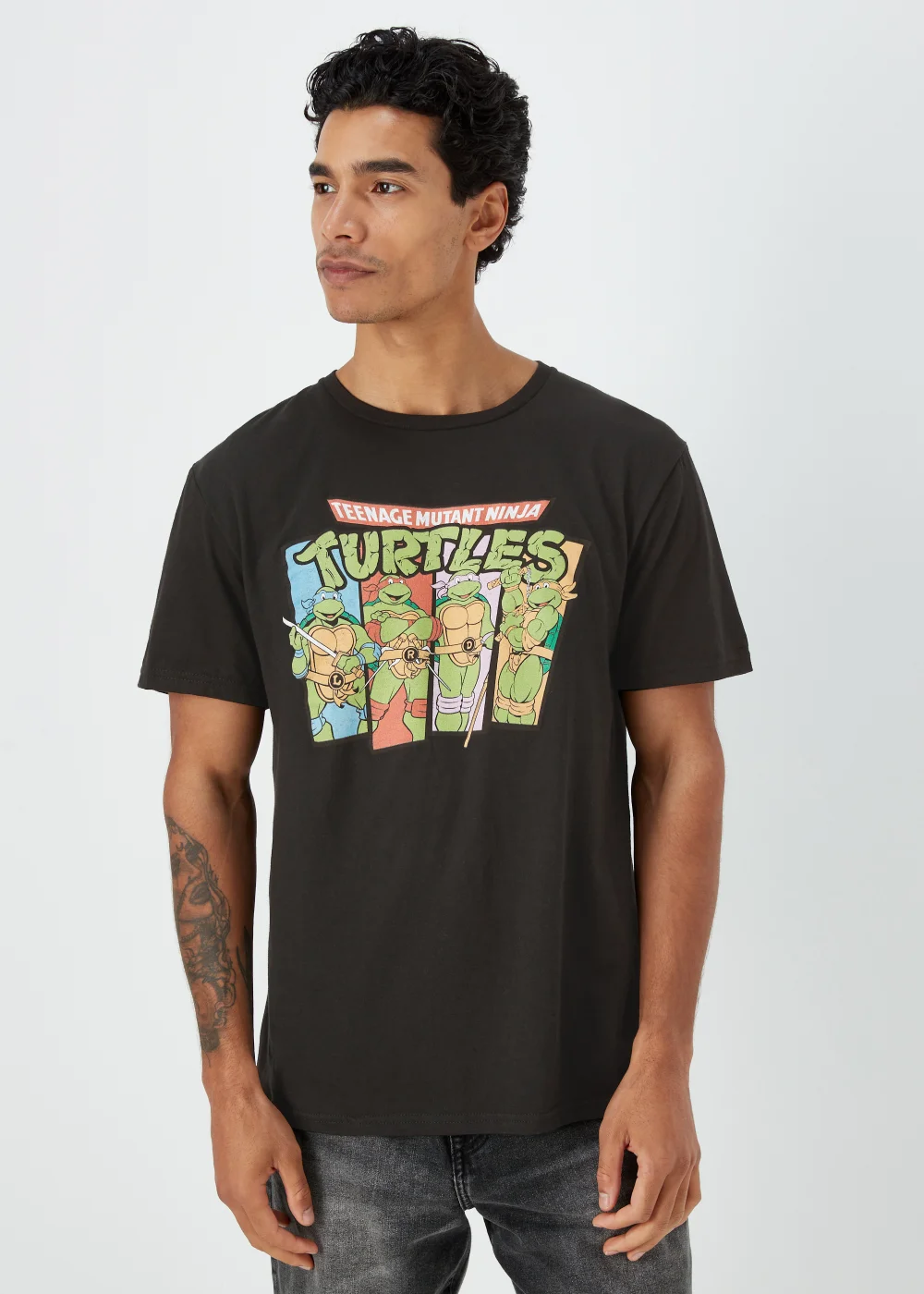 Mens Black Teenage Mutant Ninja Turtles Print T-Shirt - S Image 1