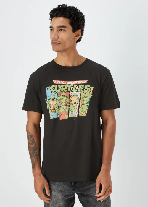 Mens Black Teenage Mutant Ninja Turtles Print T-Shirt - S Image 1