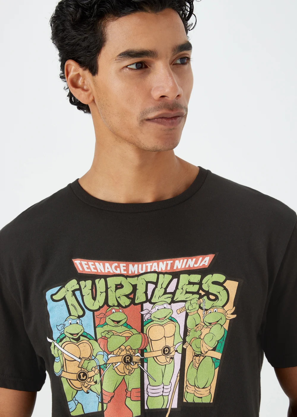 Mens Black Teenage Mutant Ninja Turtles Print T-Shirt - S Image 3