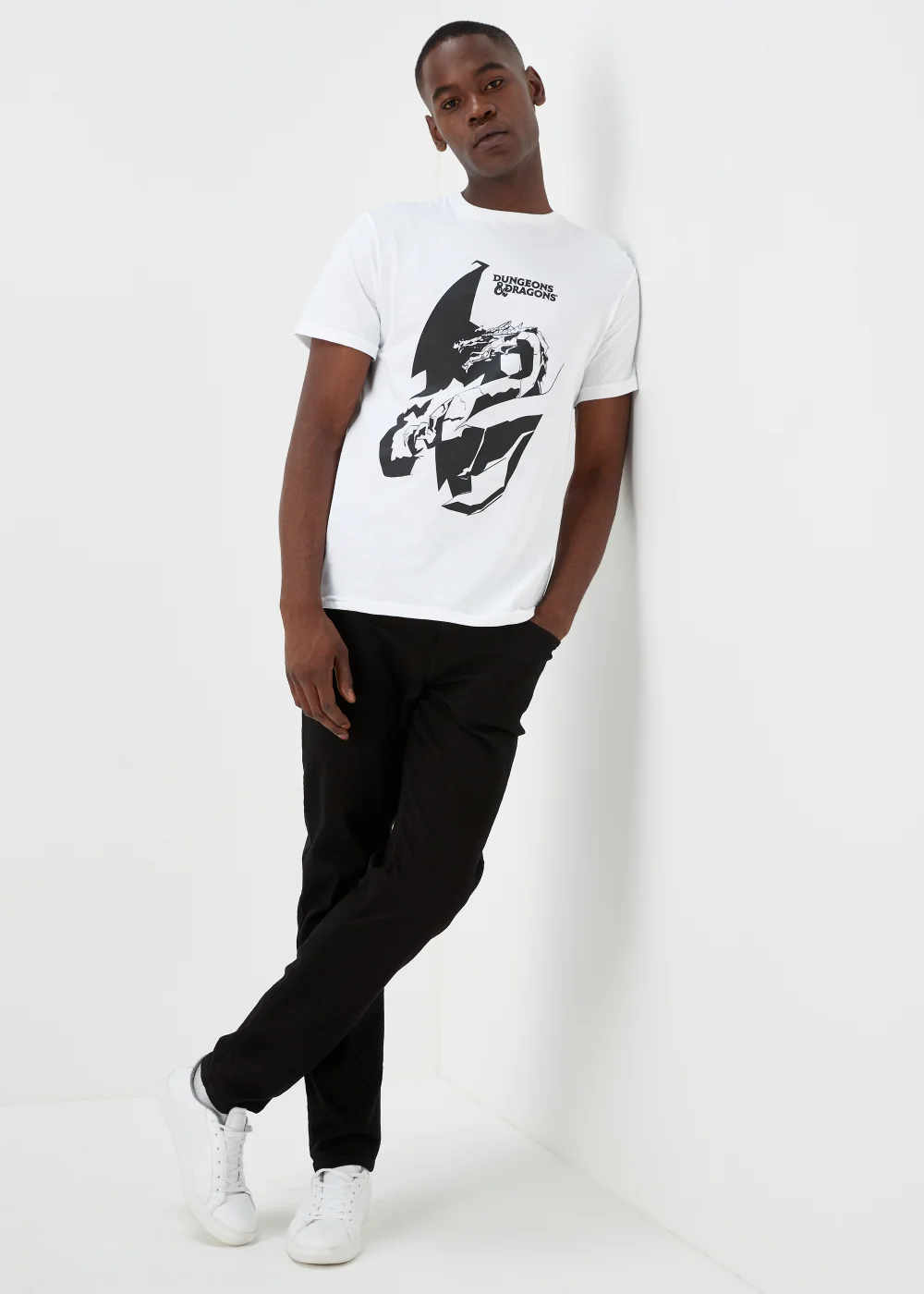 White Dungeons & Dragons Print T-Shirt - Small Image 4