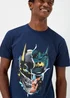 Navy Batman Mask Print T-Shirt - S Image 3
