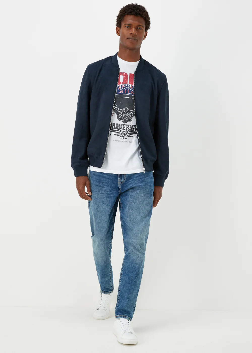 White Top Gun Print T-Shirt - Small Image 4