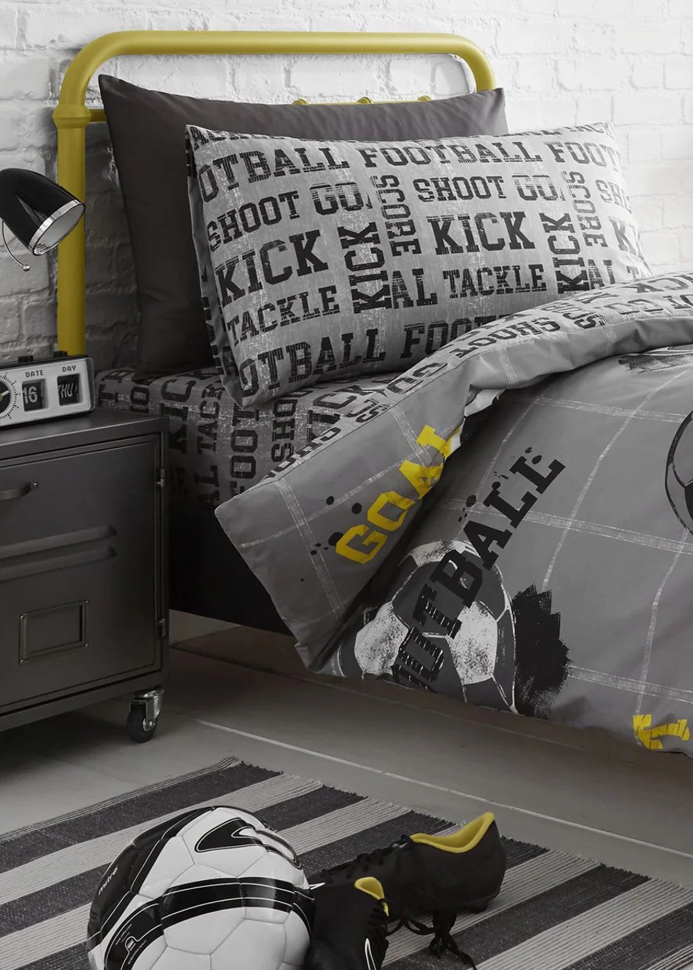 Bedlam Football Grey Fitted Sheet - Single Image 2