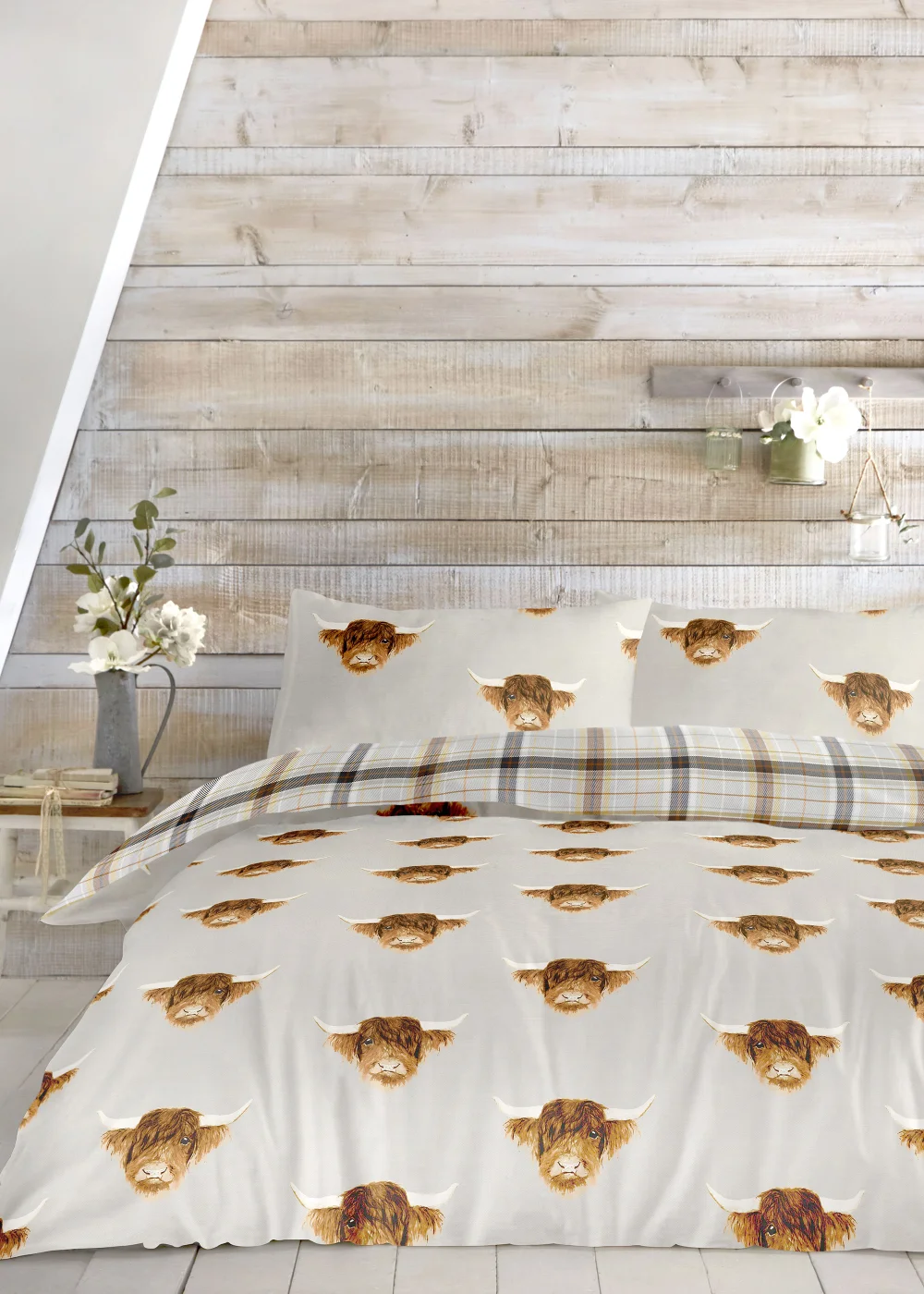 Fusion Highland Cow Yellow Duvet Cover Set - Single Image 1